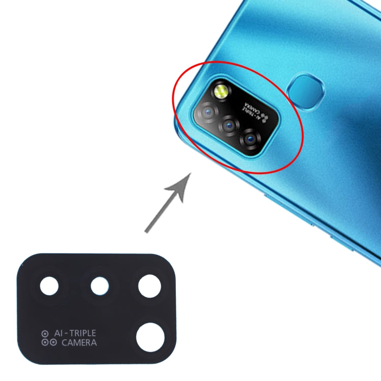 Objectif de caméra arrière pour Infinix Smart 5 / Hot 10 Lite X657, X657C, X657B, 10 pièces