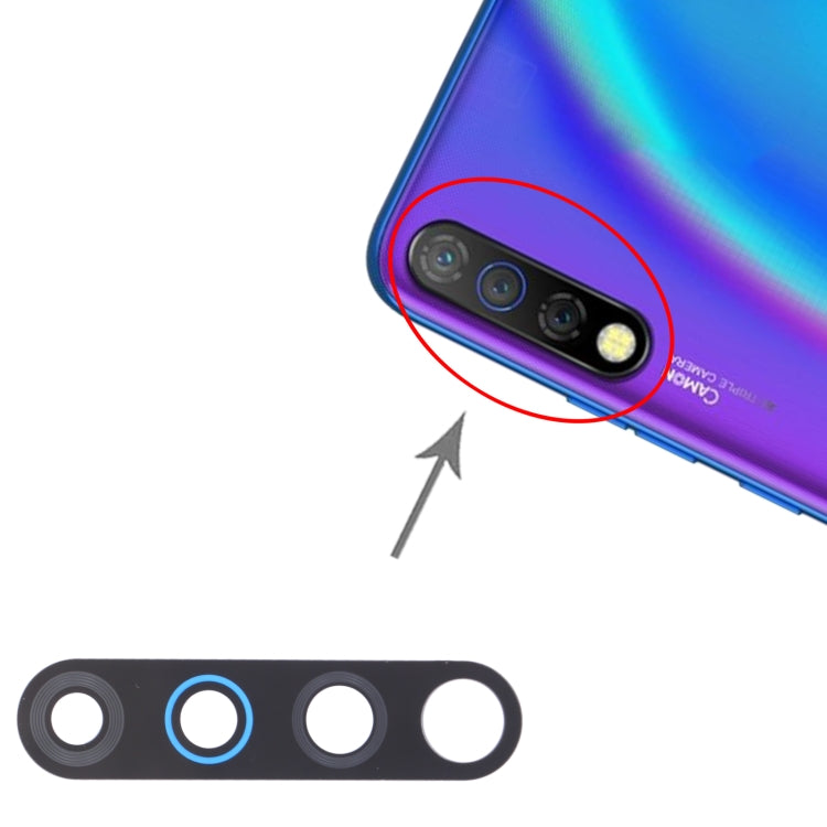 Objectif de caméra arrière pour Tecno Camon 12 CC7s, 10 pièces