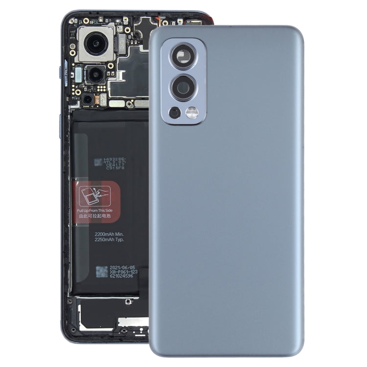 Couvercle arrière de la batterie pour OnePlus Nord 2, avec couvercle d'objectif d'appareil photo