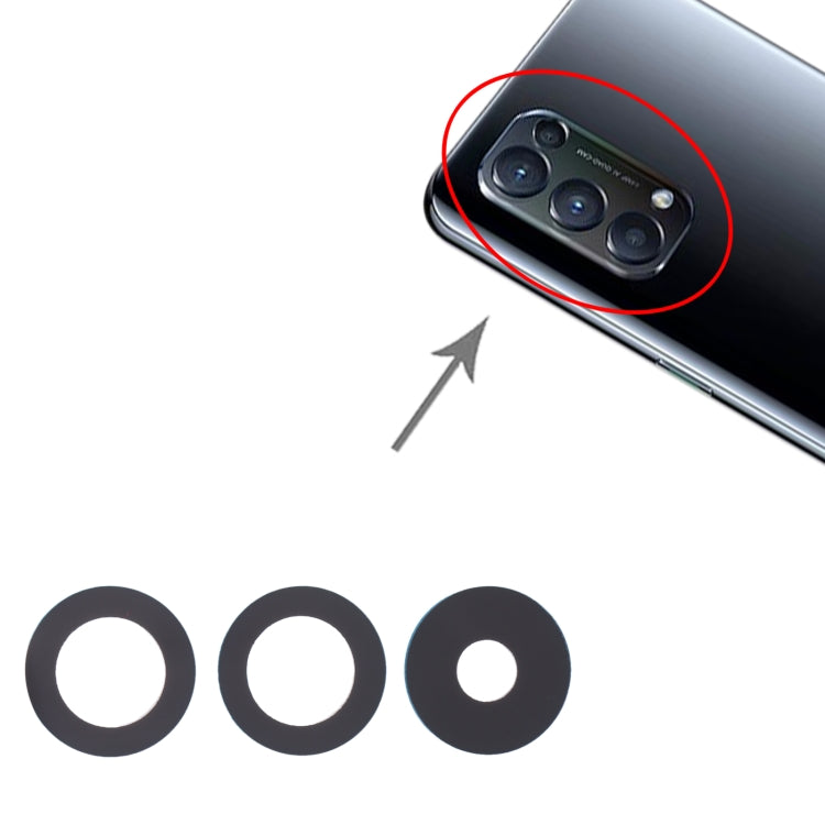 Objectif de caméra arrière pour OPPO Reno5 4G / Reno5 5G / Reno5 5K, 10 pièces