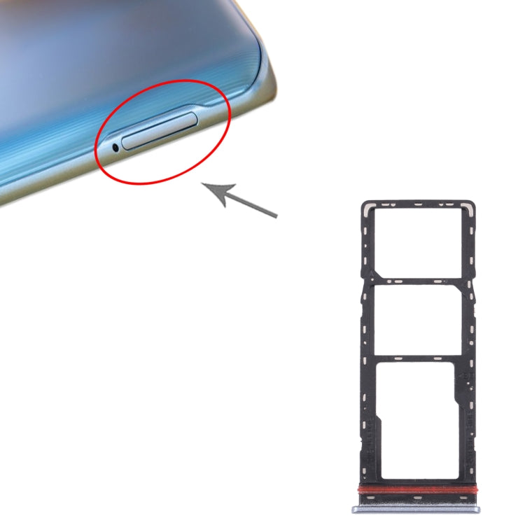 Pour Tecno Camon 16 Premier CE9 CD6J plateau de carte SIM + plateau de carte SIM + plateau de carte Micro SD