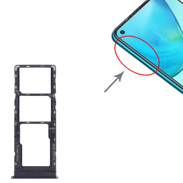 Pour Infinix Note 8i X683 Plateau de carte SIM + Plateau de carte SIM + Plateau de carte Micro SD