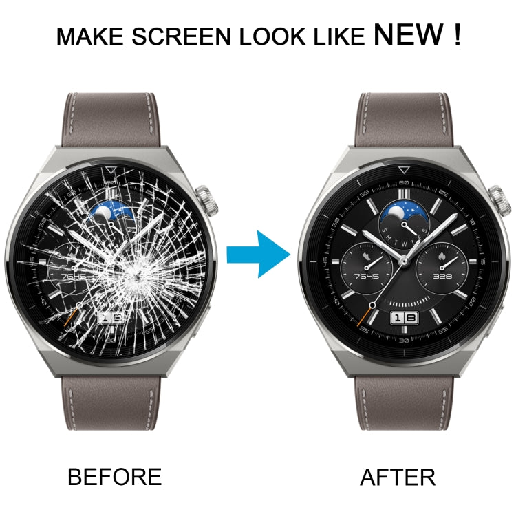 Pour Huawei Watch GT 3 Pro 42mm ODN-B19 OEM Écran avant Lentille extérieure en verre avec adhésif optiquement transparent OCA