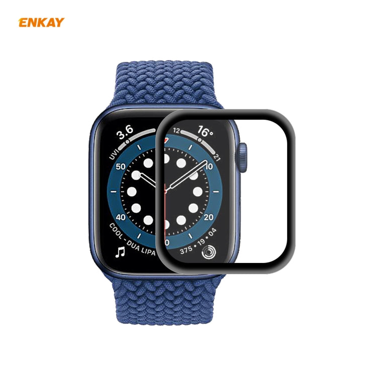 ENKAY chapeau-prince 0.2mm 9H dureté de Surface 3D anti-déflagrant bord en alliage d'aluminium Film d'écran en verre trempé plein écran, For Apple Watch 6/5/4/SE 40mm, For Apple Watch 6/5/4/SE 44mm