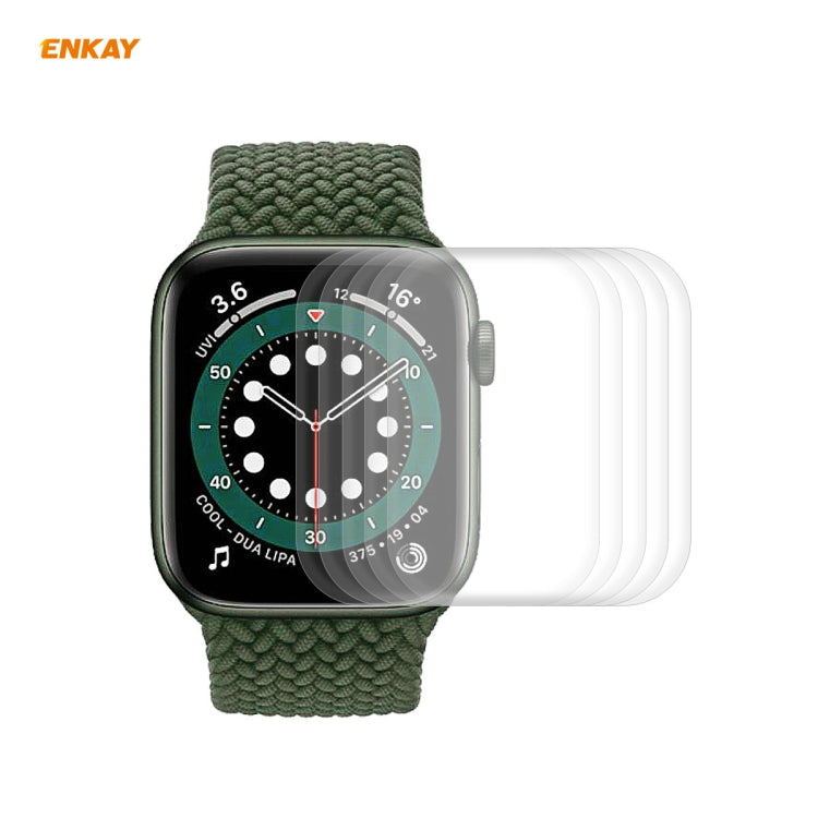 5 pièces pour Apple Watch Series 6/5/4/SE 44mm ENKAY Hat-Prince 3D plein écran PET courbé à chaud Film de protection d'écran HD, For Apple Watch Series 6/5/4/SE 44mm