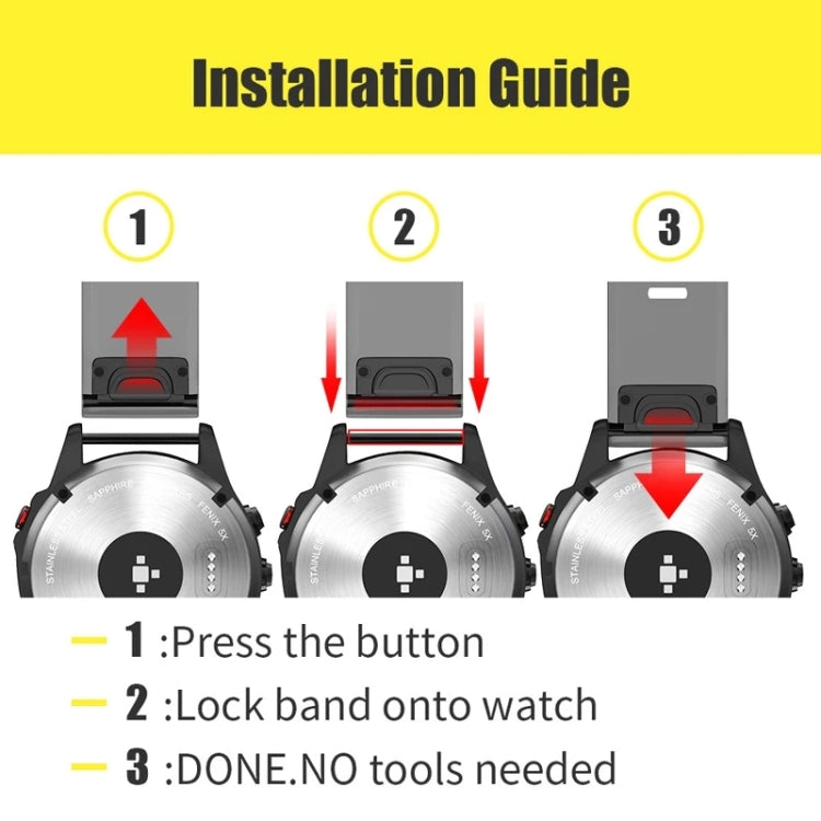 Bracelet de couleur pure sport en silicone de 22 mm, For Garmin Forerunner 945, For Garmin Instinct