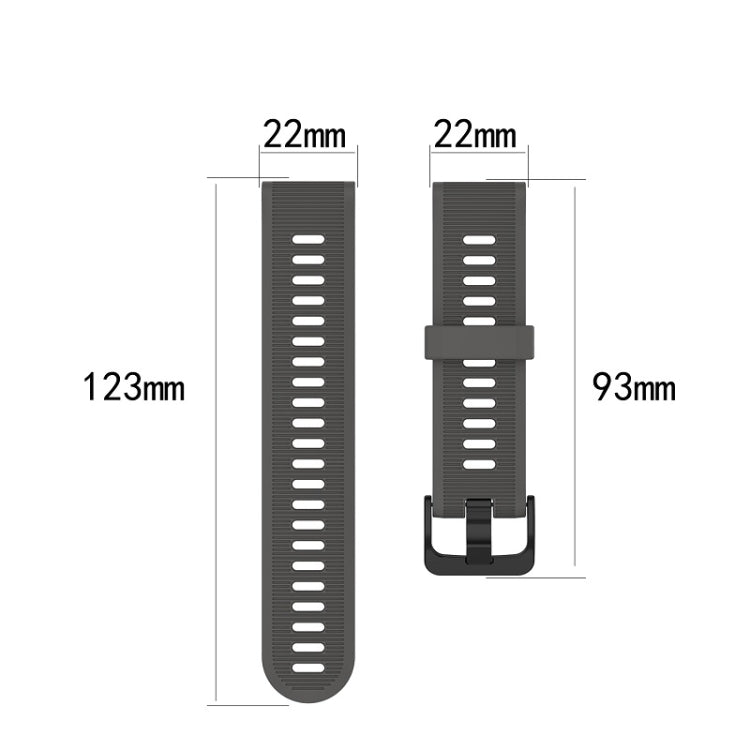 Pour Garmin Forerunner945 / fenix5 Plus / Approach S60 Bracelet de montre en silicone monochrome, Noir, Blanc, Orange, Rose, Rouge, Pers, Gris, Bleu, Lime, Violet, midnight blue