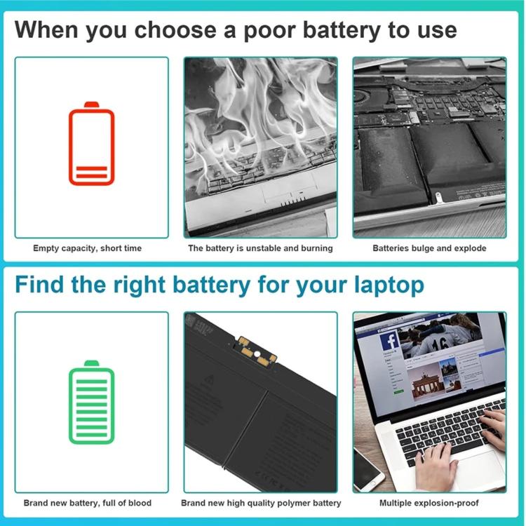 Batterie de remplacement pour ordinateur portable MacBook Air 13 pouces, 7000 mAh, A1496