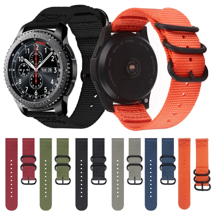 Pour Samsung Galaxy Watch Active 20mm S3 Bracelet en nylon à trois anneaux, For Samsung Galaxy Watch Active 2 20mm / Gear S3