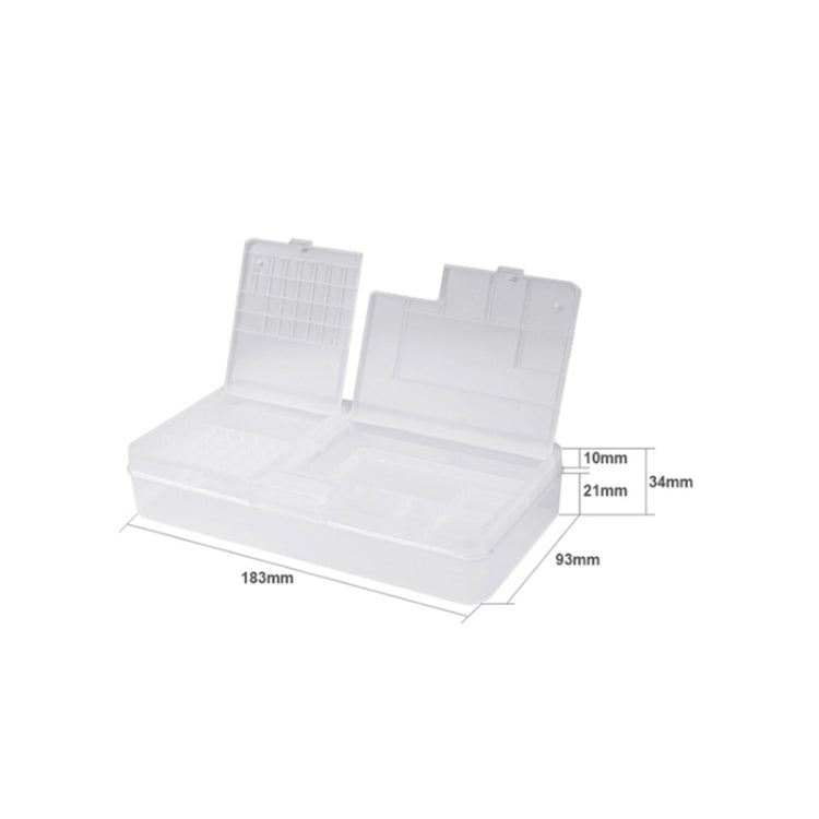 2 pièces Double couche à clapet pièces de réparation de téléphone portable boîte de chiffre d'affaires téléphone portable démontage vis composant boîte de rangement