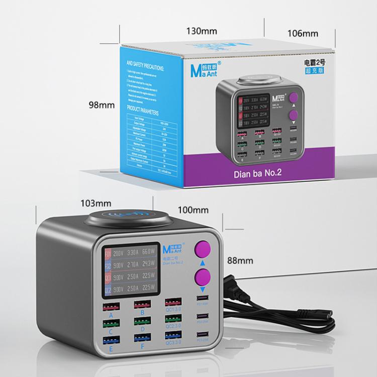 Station de charge de bureau multiport USB MaAnt DianBa n° 2 pour réparation de téléphones portables