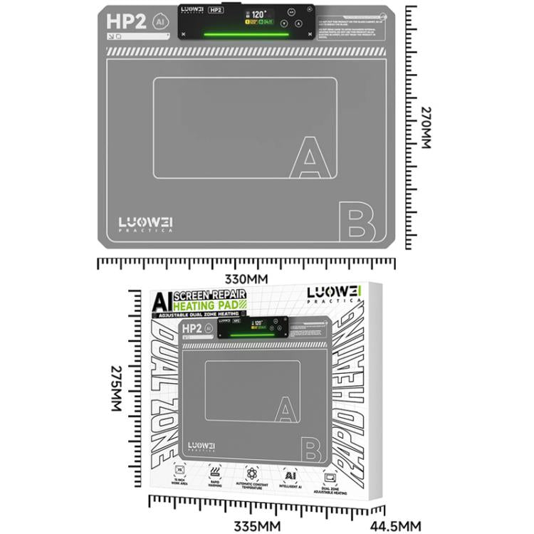 Table chauffante d'écran LUOWEI HP2, retrait d'écran à température constante, changement d'écran de tablette de téléphone au trésor, retrait de chauffage et séparation