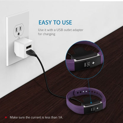 Pour Fitbit Alta Watch Câble de clip de chargeur USB avec bouton de réinitialisation, longueur: 30 cm