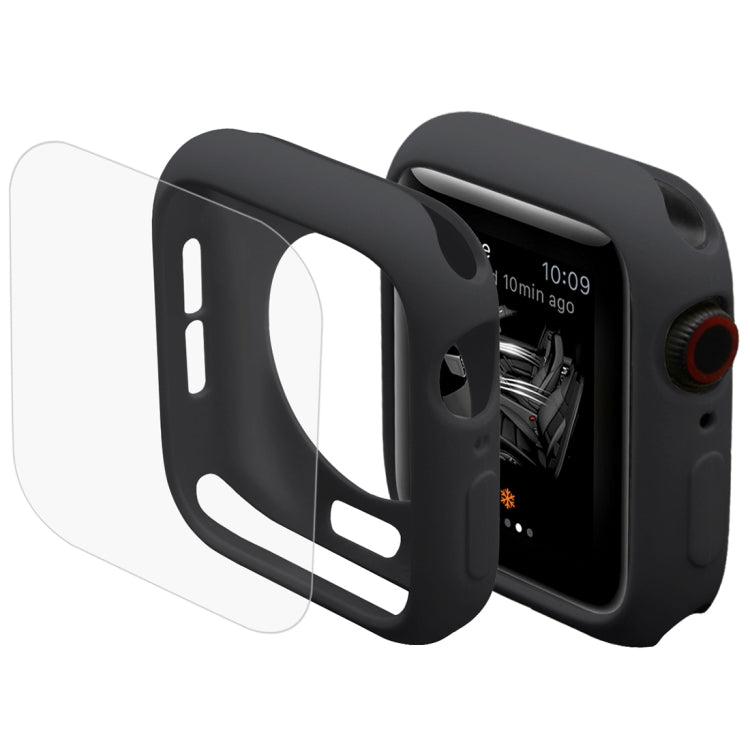 ENKAY Hat-Prince Coque de protection semi-plaquée en TPU 2 en 1 + Protecteur d'écran HD incurvé en PET plein écran 3D pour Apple Watch Series 5 et 4 40 mm, 40mm