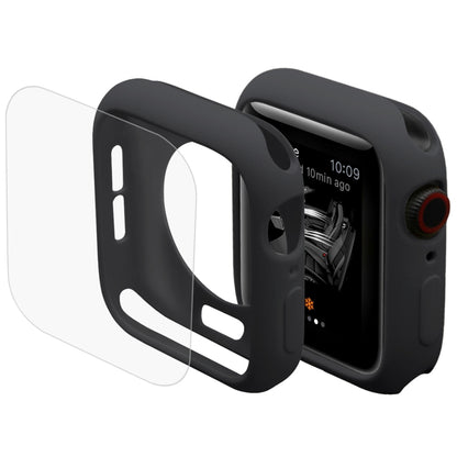 ENKAY Hat-Prince Coque de protection semi-plaquée en TPU 2 en 1 + Protecteur d'écran HD incurvé en PET plein écran 3D pour Apple Watch Series 5 et 4 40 mm, 40mm