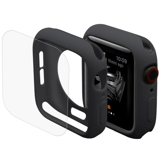 ENKAY Hat-Prince Coque de protection semi-plaquée en TPU 2 en 1 + Protecteur d'écran HD incurvé en PET plein écran 3D pour Apple Watch Series 5 et 4 40 mm, 40mm