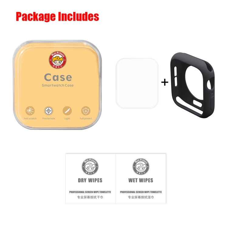 ENKAY Hat-Prince Coque de protection semi-plaquée en TPU 2 en 1 + Protecteur d'écran HD incurvé en PET plein écran 3D pour Apple Watch Series 5 et 4 40 mm, 40mm