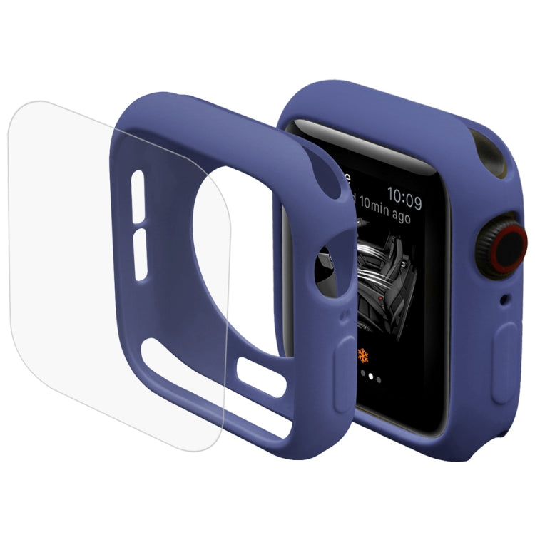 ENKAY Hat-Prince Coque de protection semi-plaquée en TPU 2 en 1 + Protecteur d'écran HD incurvé en PET plein écran 3D pour Apple Watch Series 5 et 4 40 mm, 40mm