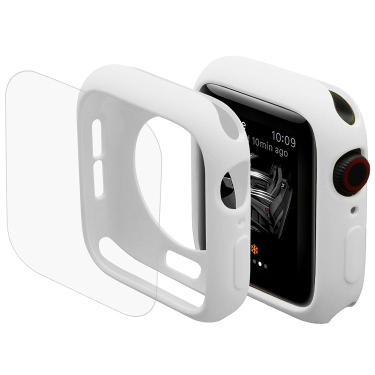 ENKAY Hat-Prince Coque de protection semi-plaquée en TPU 2 en 1 + Protecteur d'écran HD incurvé en PET plein écran 3D pour Apple Watch Series 5 et 4 40 mm, 40mm
