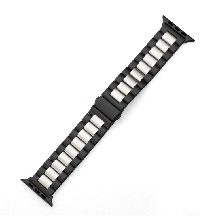 Bracelet de montre en acier inoxydable, pour Apple Watch Series 8&7 41mm / SE 2&6&SE&5&4 40mm / 3&2&1 38mm, boucle pliable, 3 perles