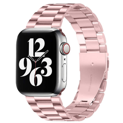 Bracelet de montre en acier inoxydable, pour Apple Watch Series 8&7 41mm / SE 2&6&SE&5&4 40mm / 3&2&1 38mm, boucle pliable, 3 perles