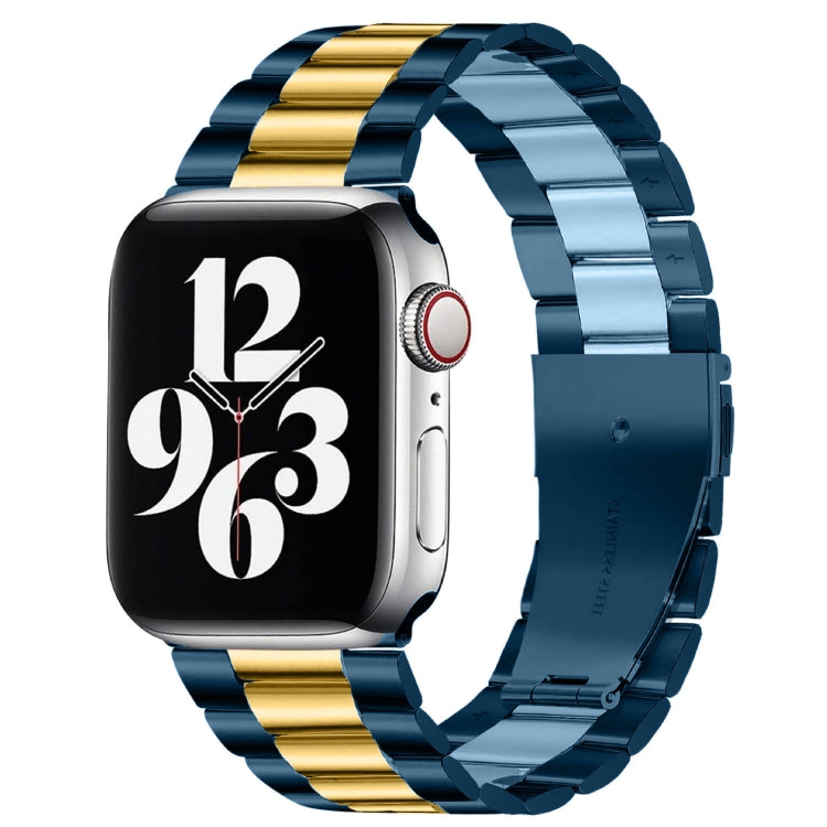 Bracelet de montre en acier inoxydable, pour Apple Watch Series 8&7 41mm / SE 2&6&SE&5&4 40mm / 3&2&1 38mm, boucle pliable, 3 perles