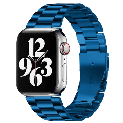 Bracelet de montre en acier inoxydable, pour Apple Watch Series 8&7 41mm / SE 2&6&SE&5&4 40mm / 3&2&1 38mm, boucle pliable, 3 perles
