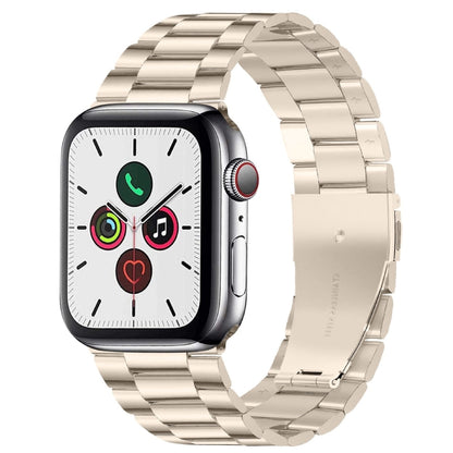 Bracelet de montre en acier inoxydable, pour Apple Watch Series 8&7 41mm / SE 2&6&SE&5&4 40mm / 3&2&1 38mm, boucle pliable, 3 perles