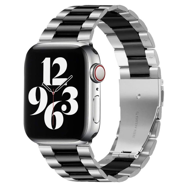 Bracelet de montre en acier inoxydable, pour Apple Watch Series 8&7 41mm / SE 2&6&SE&5&4 40mm / 3&2&1 38mm, boucle pliable, 3 perles