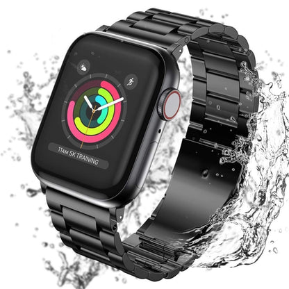 Bracelet de montre en acier inoxydable, pour Apple Watch Series 8&7 41mm / SE 2&6&SE&5&4 40mm / 3&2&1 38mm, boucle pliable, 3 perles