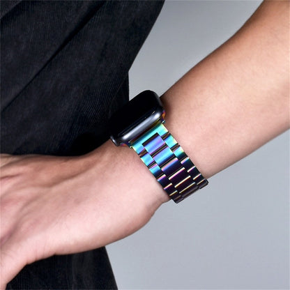Bracelet de montre en acier inoxydable, pour Apple Watch Series 8&7 41mm / SE 2&6&SE&5&4 40mm / 3&2&1 38mm, boucle pliable, 3 perles