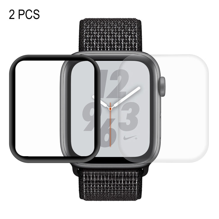 2 PCS ENKAY Hat-Prince 3D Plein Écran PET + 3D Plein Écran Galvanoplastie PET Courbé Chaleur Courbure HD Protecteur d'Écran pour Apple Watch Série 4 44mm, For Apple Watch Series 6 / 5 / 4 / Watch SE 44mm