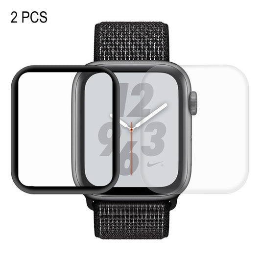 2 PCS ENKAY Hat-Prince 3D Plein Écran PET + 3D Plein Écran Galvanoplastie PET Courbé Chaleur Courbure HD Protecteur d'Écran pour Apple Watch Série 4 44mm, For Apple Watch Series 6 / 5 / 4 / Watch SE 44mm