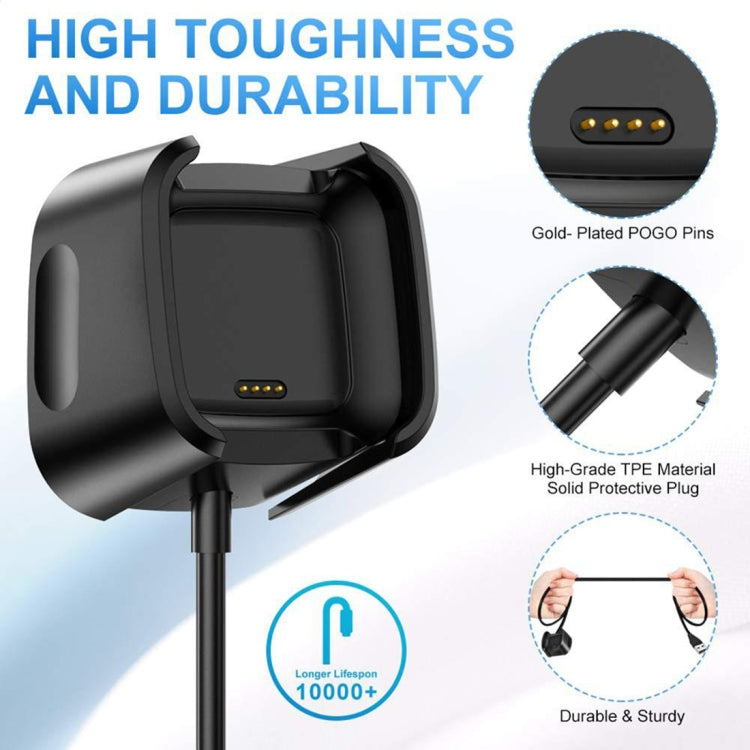 Support de Base de station de chargement pour Fitbit Versa 2, avec câble de chargement de 1m