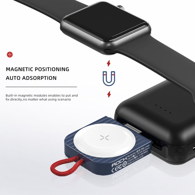 Chargeur sans fil magnétique portable ROCK W26 pour Apple Watch, W26 USB Interface