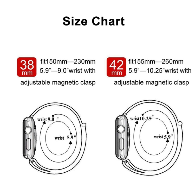 Pour Apple Watch Ultra 49mm / série 8 & 7 45mm / SE 2 & 6 & SE & 5 & 4 44mm / 3 & 2 & 1 42mm bracelet de montre en Nylon magnétique à changement de couleur, 44mm