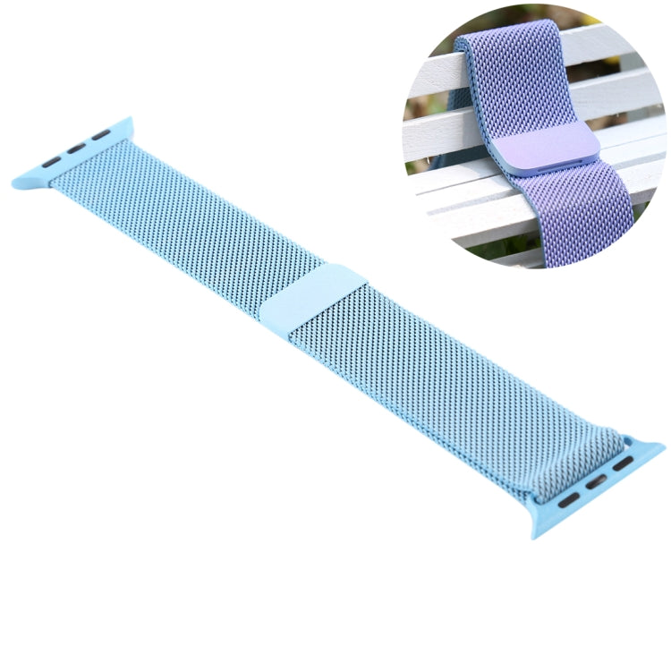 Pour Apple Watch Ultra 49mm / série 8 & 7 45mm / SE 2 & 6 & SE & 5 & 4 44mm / 3 & 2 & 1 42mm bracelet de montre en Nylon magnétique à changement de couleur, 44mm