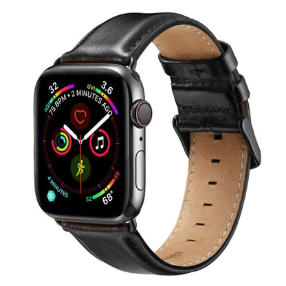 Bracelet de montre en cuir à boucle noire pour Apple Watch Ultra 49 mm / Série 8&7 45 mm / SE 2&6&SE&5&4 44 mm / 3&2&1 42 mm, For Apple Watch Ultra 49mm / Series 8&7 45mm / SE 2&6&SE&5&4 44mm / 3&2&1 42mm