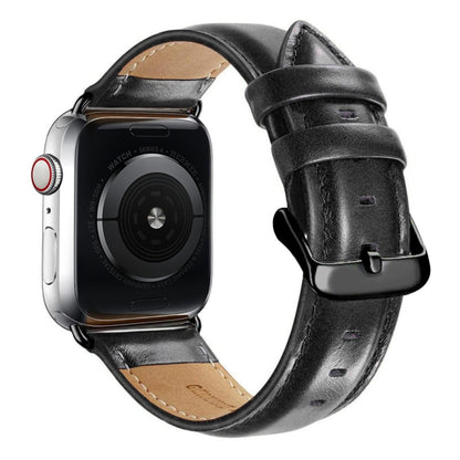 Bracelet de montre en cuir à boucle noire pour Apple Watch Ultra 49 mm / Série 8&7 45 mm / SE 2&6&SE&5&4 44 mm / 3&2&1 42 mm, For Apple Watch Ultra 49mm / Series 8&7 45mm / SE 2&6&SE&5&4 44mm / 3&2&1 42mm