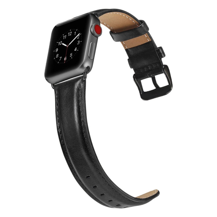 Bracelet de montre en cuir à boucle noire pour Apple Watch Ultra 49 mm / Série 8&7 45 mm / SE 2&6&SE&5&4 44 mm / 3&2&1 42 mm, For Apple Watch Ultra 49mm / Series 8&7 45mm / SE 2&6&SE&5&4 44mm / 3&2&1 42mm