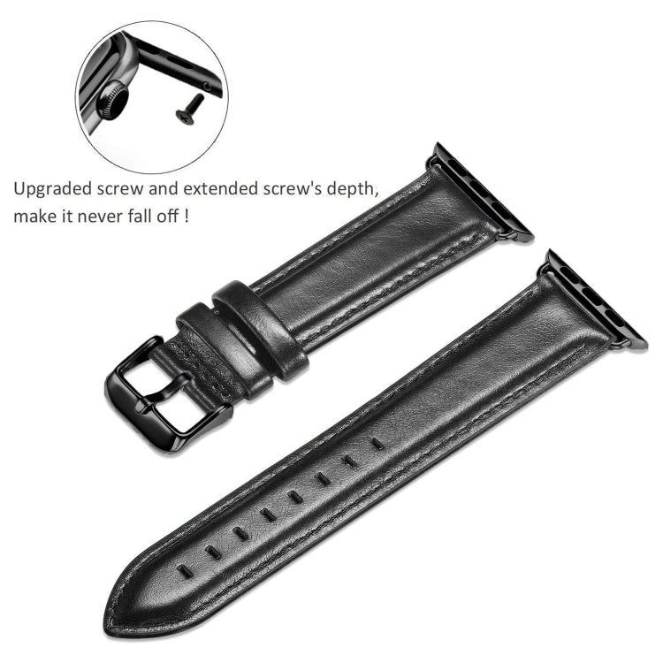 Bracelet de montre en cuir à boucle noire pour Apple Watch Ultra 49 mm / Série 8&7 45 mm / SE 2&6&SE&5&4 44 mm / 3&2&1 42 mm, For Apple Watch Ultra 49mm / Series 8&7 45mm / SE 2&6&SE&5&4 44mm / 3&2&1 42mm