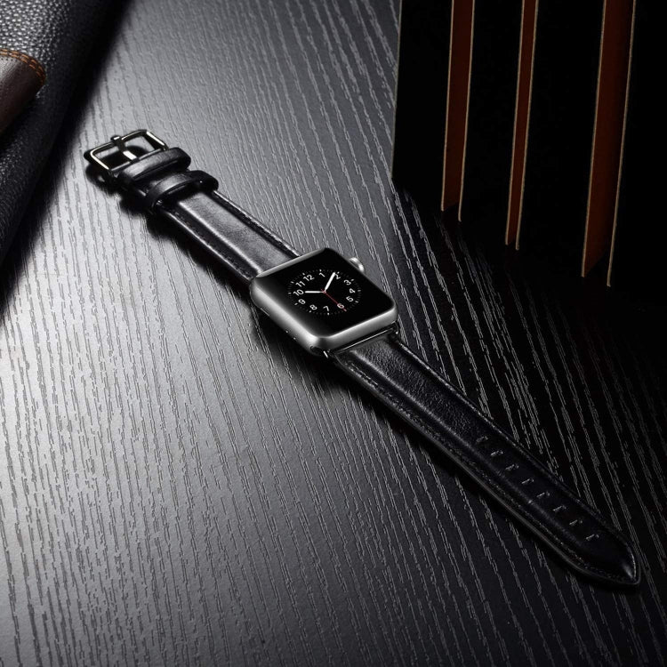 Bracelet de montre en cuir à boucle noire pour Apple Watch Ultra 49 mm / Série 8&7 45 mm / SE 2&6&SE&5&4 44 mm / 3&2&1 42 mm, For Apple Watch Ultra 49mm / Series 8&7 45mm / SE 2&6&SE&5&4 44mm / 3&2&1 42mm