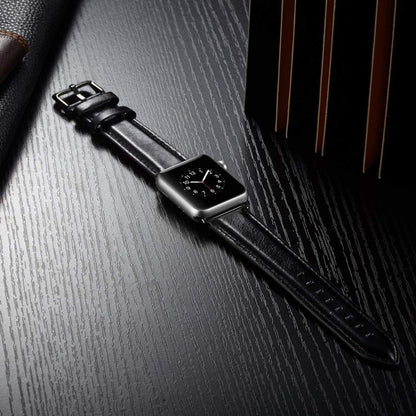 Bracelet de montre en cuir à boucle noire pour Apple Watch Ultra 49 mm / Série 8&7 45 mm / SE 2&6&SE&5&4 44 mm / 3&2&1 42 mm, For Apple Watch Ultra 49mm / Series 8&7 45mm / SE 2&6&SE&5&4 44mm / 3&2&1 42mm