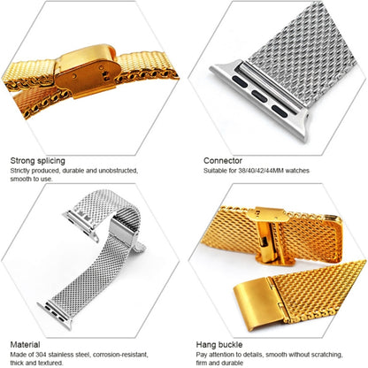 Bracelet de montre milanais en acier inoxydable 304 avec connecteur pour Apple Watch Series 8&7 41mm / SE 2&6&SE&5&4 40mm / 3&2&1 38mm, For Apple Watch Series 7  41mm / & 6 & SE & 5 & 4 40mm