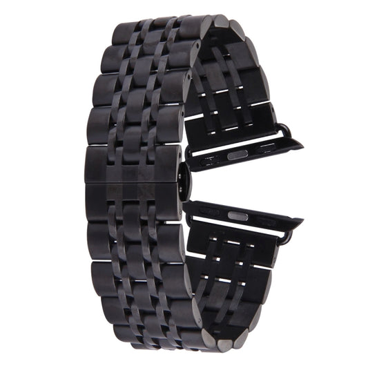 Bracelet de montre en acier inoxydable à 7 perles avec boucle papillon cachée pour Apple Watch 42 mm (or argenté), 20mm Women