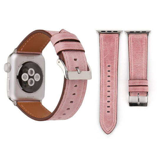 Pour Apple Watch Series 8&7 41mm / SE 2&6&SE&5&4 40mm / 3&2&1 38mm Bracelet de montre en cuir véritable de style frais, 38mm