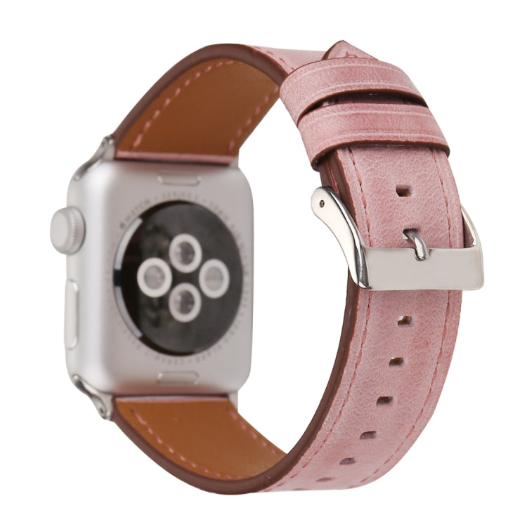 Pour Apple Watch Series 8&7 41mm / SE 2&6&SE&5&4 40mm / 3&2&1 38mm Bracelet de montre en cuir véritable de style frais, 38mm