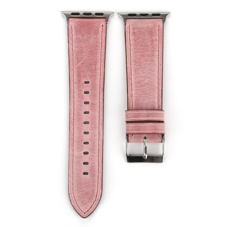 Pour Apple Watch Series 8&7 41mm / SE 2&6&SE&5&4 40mm / 3&2&1 38mm Bracelet de montre en cuir véritable de style frais, 38mm