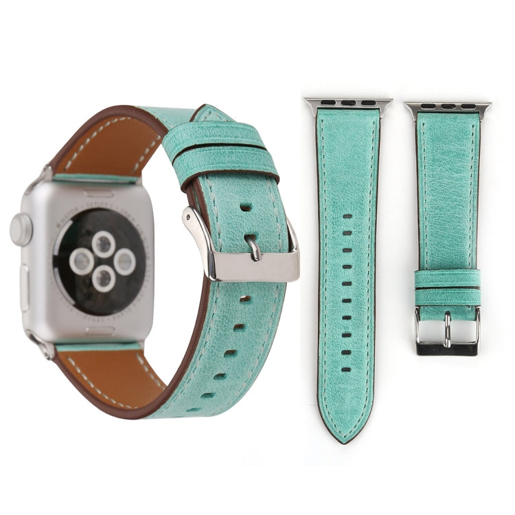 Pour Apple Watch Series 8&7 41mm / SE 2&6&SE&5&4 40mm / 3&2&1 38mm Bracelet de montre en cuir véritable de style frais, 38mm