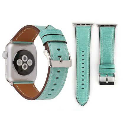 Pour Apple Watch Series 8&7 41mm / SE 2&6&SE&5&4 40mm / 3&2&1 38mm Bracelet de montre en cuir véritable de style frais, 38mm
